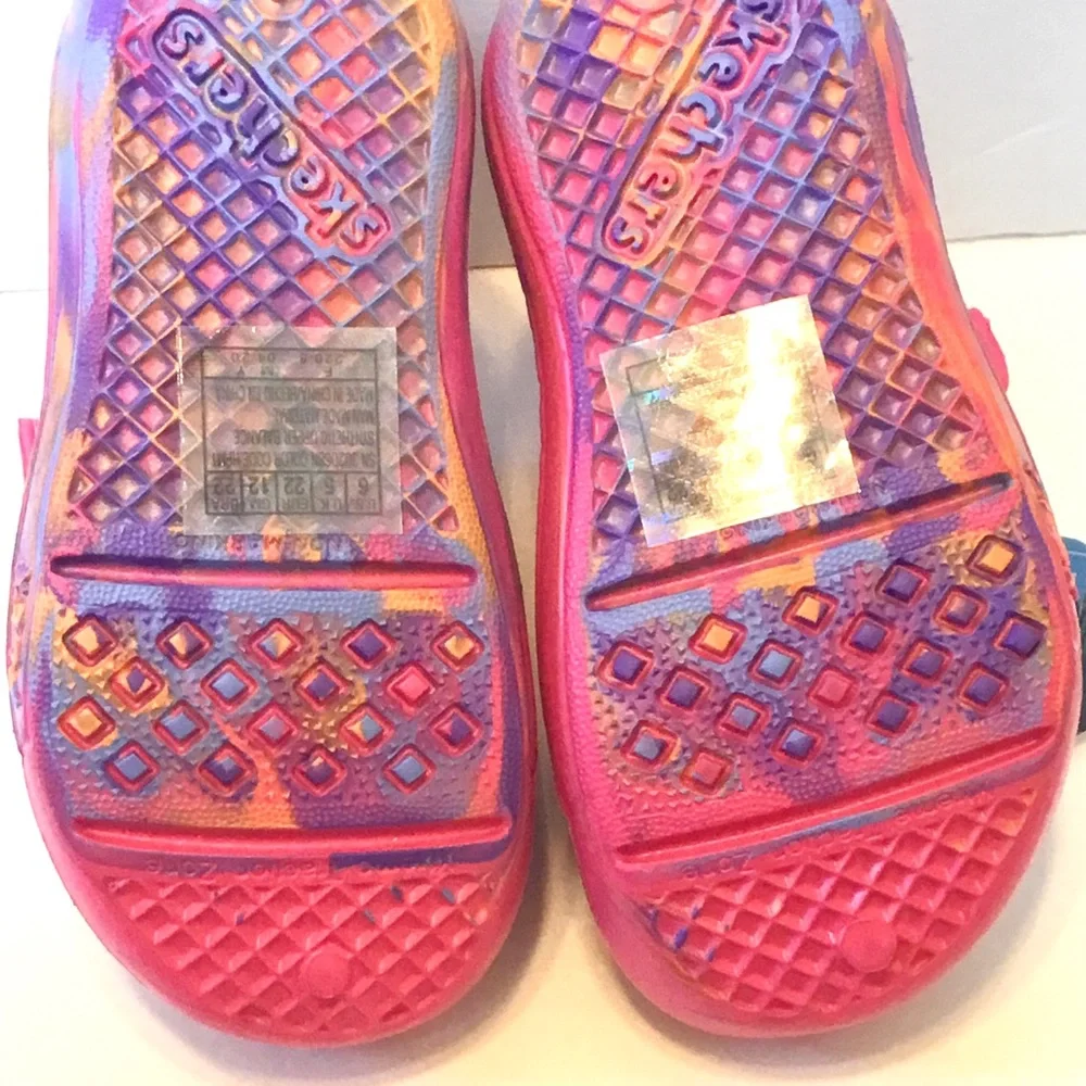 Skechers Kids Cali Shoe Pink Swirl Perforated Foamies Water Friendly Size-6 NEW